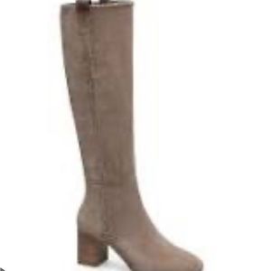 Silent D Skyla Boot in Taupe Suede Sold by Anthropologie